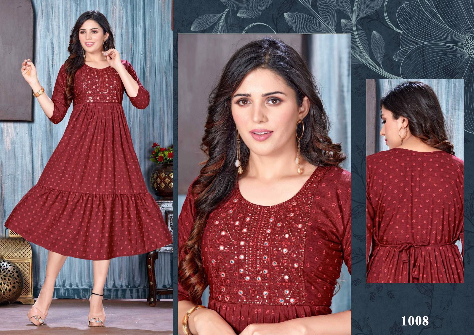 Beauty Fab Fabulous Bombay Rayon Embroidery Kurtis Catalog
